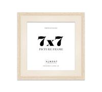 7x7" Oak Picture Frame - Rustic Wood Industrial Effect Photo Frame for Wall Display, Ideal for Posters, Prints & Home Décor, Wall Hooks and Kickstand, 32mm Edge - 1 Pack