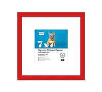 7x7 Red Picture Frame with Mount for 5x5 Photos, Prints - Modern Square Wall Frame, 1 Pack