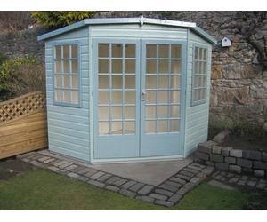 7x7 Shire Gold Windsor Corner Summerhouse - Shiplap