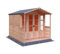 Shire Kensington 7x7 & Veranda 12mm interlock Clad wooden Summerhouse