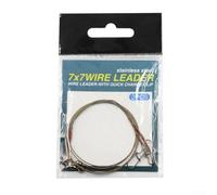 7x7 Stainless Steel Fishing Leader Line with Swivel & Duo-Lock Snap - Anti-Bite Wire for Predatory Fish, 20cm/30cm/40cm/70cm Lengths, 9kg-30kg Breaking Strength, Corrosion-Resistant(40cm 18kg)