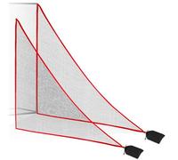 7x7ft 2Pcs Premium Nylon Shank Net Golf Accessory with 2 Sang Bag -Easy to Install Side Net for Golf Nets and Simulator (Red)