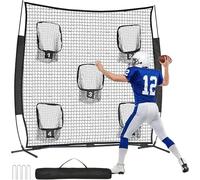 7x7ft Football Throwing Net, Football Training Target Practice With 5 Different Sized L/m/s Targets | Great For Quarterback | Includes Compact Carrying Bag