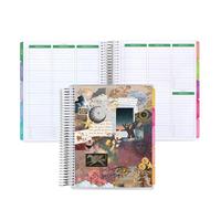 7x9 Coiled Academic Planner (January 2026 - December 2026) - Cosmic Collage cover, Journey theme, platinum coil