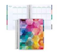 7x9 Coiled Life Planner (January 2026 - December 2026) - Hexagon classic cover, vertical layout, Hexagon theme, platinum coil