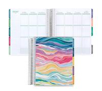 7x9 Coiled Life Planner (January 2026 - December 2026) - Layers Colorful classic cover, vertical layout, Hexagon theme, platinum coil