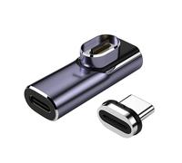 7xinbox USB C Magnetic Adapter 24Pins,Type C Connector Female to Male Support 40Gbps Data Transfer,100W Quick Charge Compatible with All USB Type-C Devices (L-shape)