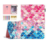 8.0-8.4 Inch Display Universal Case, Dteck Slim Leather Wallet Cute Cover for HD 8/ Samsung Galaxy Tab/Lenovo Tab/Dragon Touch/LG G Pad/Huawei/Onn/Android Tablet 8 8.3 8.4 Inch (Colorful Scale)