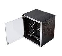 8+0 Watches Automatic Watch Winder Rotation Winders Deluxe Silent Motor Wood Box 18 LED Light 4 Modes with Lock -36.5 22.5 37CM