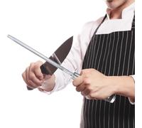 8.07" Knife Sharpening Steel, Diamond Knife Sharpener Sharpening Rod, Knife Steels for Kitchen, Honing Rod, Carbon Steel Knife Sharpener, for Chef Knives, Honing Knives Blades, Pruning Shears