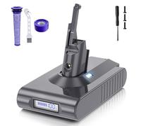8.0Ah/8000mAh Replacement Battery for Dyson V8, Li-ion Battery for Dyson SV10 with LCD Display Compatible with V8 Absolute Fluffy Motorhead Animal (2 Filters+1 Screwdriver+3 Screws+1 brush)