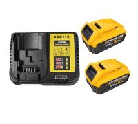 8.0AH Battery Pack of 2, with Charger,for Dewalt 18V battery,Replacement for DCB201 DCB200 DCB204 DCB184 DCB182 DCB180 battery,with LED Indicator