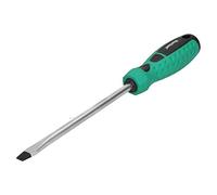 8.0mm x 150mm Slotted Flat Headed Screwdriver with Magnetic Tip Rubber Handle
