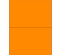 8-1/2 x 11" Neon Color High Light Fluorescent Labels for Laser & Inkjet Printer (Orange Fluorescent, 8-1/2" x 5-1/2" - 2 Per Page | 200 Labels)