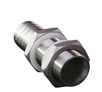 8 10 12 13 16 20 25 32-59 Hose Barb 1/4" -2" BSP Male SUS 304 Stainless Steel Bulkhead Pipe Fitting Connector for Water Tank(10mm Barb L-65mm)
