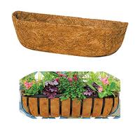 8/10/12/14/16 inch Coco Liner for Hanging Basket, Hanging Basket Coconut Fiber Wall Trough Planter Replacement Liner Natural Coco Liners Planter Outdoor Garden Half Moon Flower Pot (24in)