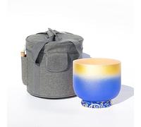 8/10/12 Inch Colored Frosted Quartz Crystal Singing Bowl 432Hz/440Hz With Bag&Mallets &Silk Brocade Cushion For Bath Therapy Meditation Yoga Zen,A Third,Eye,440Hz10’’