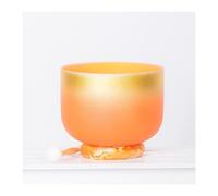 8/10/12 inch Orange Gold Crystal Singing Bowl Yoga Bowl Buddha Sound Bowl for Stress Relief Sound Therapy Music Bowl with Bag (8 inch)