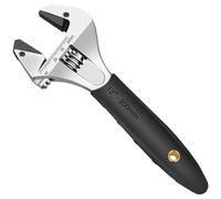 8" & 10" Adjustable Ratchet Wrench Set - Chrome Vanadium Open Jaw Pipe Tool with Marked Scale Half-Moon Style Ratchet Tool for Mechanics DIY Home Improvement