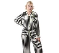 (8-10) Beetlejuice Long Sleeve Long Leg Pyjama Set (Womens Black)