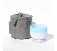 8/10 Inch Frosted Crystal Singing Bowl Set, 7 Chakras Sound Healing Percussion with Carrying Bag, Silk Brocade Cushion Ring, Gift for Yoga Meditation Stress Relief (Color : G, Size : 8 Inch)