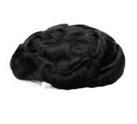 8 * 10 Men's Toupee Real Human Hair, with Fine Lace Customizable Hairs Unit,Natural Looking Pieces(Jet Black,7"X9")