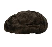 8 * 10 Men's Toupee Real Human Hair, with Fine Lace Customizable Hairs Unit,Natural Looking Pieces(Medium Brown,8"X10")