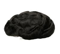 8 * 10 Men's Toupee Real Human Hair, with Fine Lace Customizable Hairs Unit,Natural Looking Pieces(Off Black,8"X10")