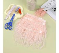 8-10CM 13-18CM Ostrich Feathers Trim Feathers for Sewing in Dress Feathers for Needlework Fringes for Sewing in Clothes-Light Salmon-2Meter 8-10CM