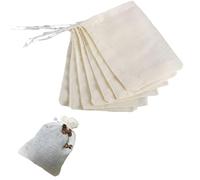 8 * 10CM 40PCS Spice Bags for Cooking Muslin Bag Empty Tea Bag Reusable Tea Bags with Drawstring 100% Cotton Gauze for Soup Coffee Filter Spice Storage Bouquet Garni Infuser Weeding Party Favor White