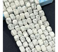 8 * 10MM Natural Tiger Eye Jades Agates Amethysts Stone Square Loose Spacer Beads for Jewelry Making DIY Bracelet Necklace-White Turquoise-8X10mm About 20PCS