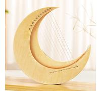 8/11 Strings Lyre Harp, Wooden Musical Instrument for Kids Adults Beginners, G Tone Moon Lyre Harp with Tuning Wrench Songs Book and Extra Strings (Color : 11 strings, Size : With stand)
