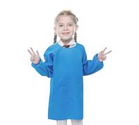 8-11 Years Old Kids Art Smock Painting Apron, Long Sleeve Painting Pottery School Boys Girls Waterproof Painting Smock Childrens Apron Art Craft Long Sleeve Cooking Painting Smock Diy(Light Blue)