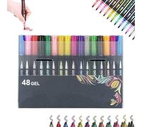 8/12/24/36/48/60 Colors Double Line Outline Art Pen Marker Pen, Outline Markers Pen, Coloring Lightstick Graffiti Highlighter Pens, Shimmer Markers Outline Glitter Pens (48pcs)