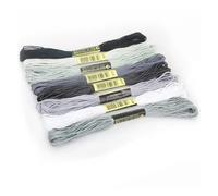 8/12/24/36Pcs Multicolor Similar Thread Cross Stitch Cotton Sewing Skeins Embroidery Floss Kit DIY Tools Ideal for Arts & Crafts(Grey)