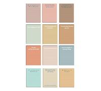 8/12 Pcs Inspirational Quote Stickier Note Small Stickier Pad Self-Adhesive Memos Retro Note with Lines for Home