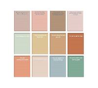 8/12 Pcs Self-Adhesive Stickier Note Retro Memos Pad with Lines Inspirational Quote Note Pad School Supplies