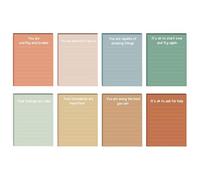 8/12 Pcs Self-Adhesive Stickier Note Retro Memos Pad with Lines Inspirational Quote Note Pad School Supplies