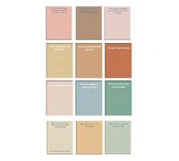 8/12 Pcs Small Stickier Note Retro Memo Pad Inspirational Quote Note Pad with Lines School Office Supplies