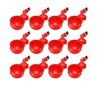 8/12 Pieces Chicken Poultry Water Drinker Cup Coop Bowl Automatic Pigeon Feeder 12 Pcs, Red