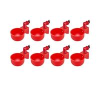 8/12 Pieces Chicken Poultry Water Drinker Cup Coop Bowl Automatic Pigeon Feeder 8 Pieces, Red