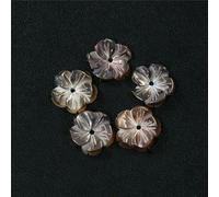 8-12MM Natural Black Shell Beads Carved Flower Mother of Pearl Shell Loose Bead for Jewelry Making Earring DIY Hairpin Accessory-12MM-5PCS