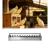 8 16 24 32 in Long Multi-Compartment Feed Trough for Cockatiel Food, Rust-proof Waste-preventing Pigeon Feeder, Metal Trough for Small Poultry(L60cm/23.6")