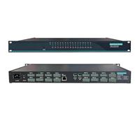 8/16 Port Serial Device Server, RS232/RS485 to Ethernet Converter, 10/100Mbps Industrial Serial Server, 1U Rackmount Fanless TCP/IP Network Gateway with Auto Reconnect for Remote Monitoring， Route 16