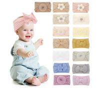 8/16Pcs Baby Headband, Elastic Nylon Turban Stretchy Soft Cute Bowknot Headbands for Newborns Toddlers Baby Girl,Multi-colored(colorful,8)