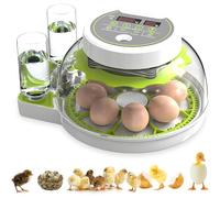8/18 Egg Incubator, with Thermostat, Automatic Egg Turning/Automatic Water Replenishment,for Chickens, Ducks, Geese, Quail and Other Poultry Incubators,8pcs