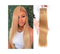 8-18 Inch Bone Straight Brazilian Remy Hair 27# Honey Blonde Human Hairs Bundles Extensions Weave 3 Bundles(12 12 12)