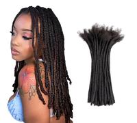 8-18inch Dreadlock Extension Human Hair 0.2cm Micro Locs Sister Locs 100% Soft Tight Natural Afro Kinky Human Hair Permanent Loc Extension Human Hair (0.2cm, 18inch30Strands)