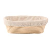 8.2 inch Oval Long Bread Proofing Basket,Banneton Brotform Bread Dough Proofing Rising Rattan Handmade Basket with Linen Liner Cloth(Oval 21 * 14 * 8cm)