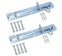 8” (200mm) Galvanised Brenton Slip Bolt Padbolt Slide Latch Lock Sheds Gates 2pk